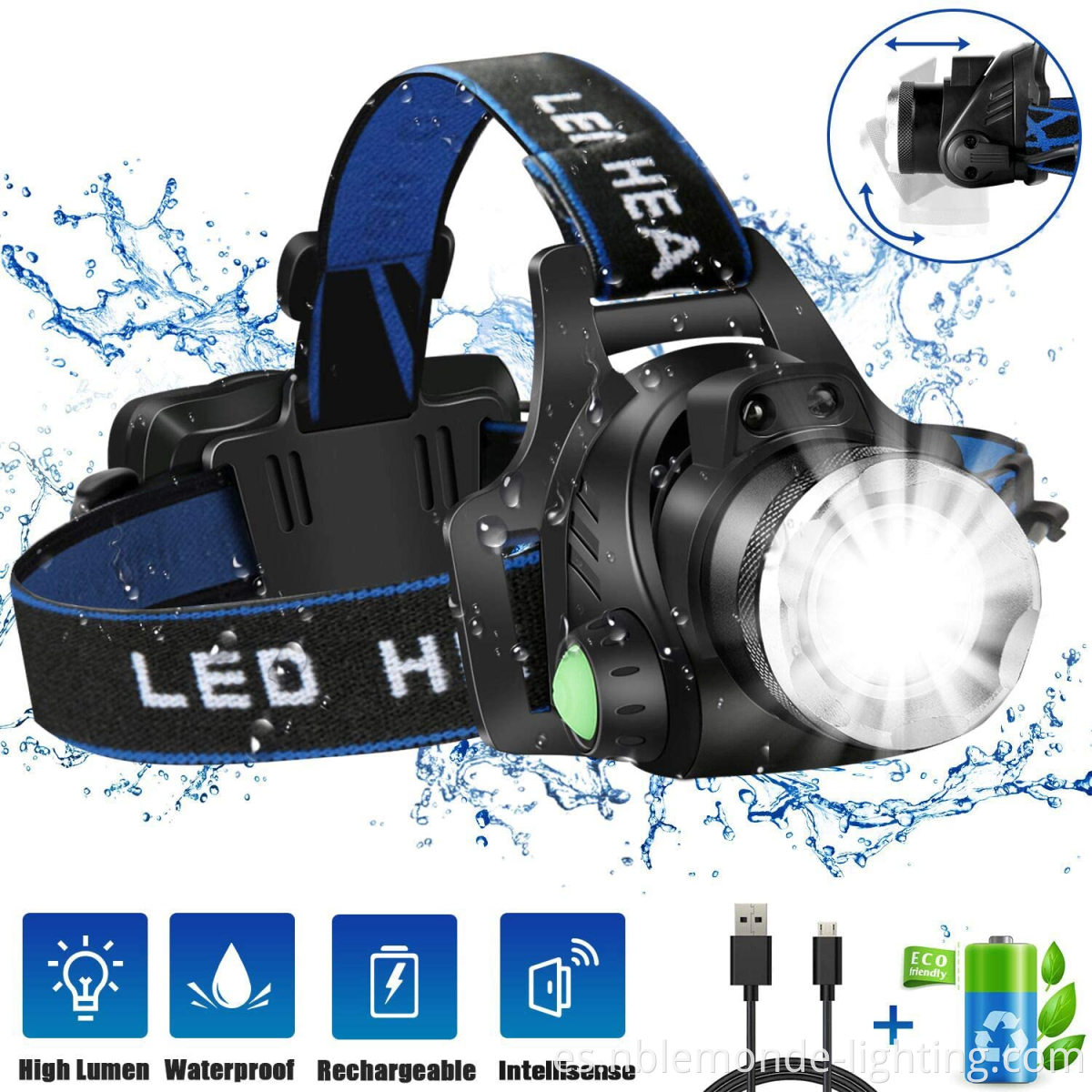 Rechargeable outdoor headlamp